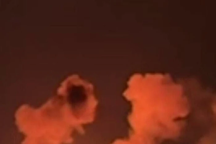 Building burned as a result of drone attack