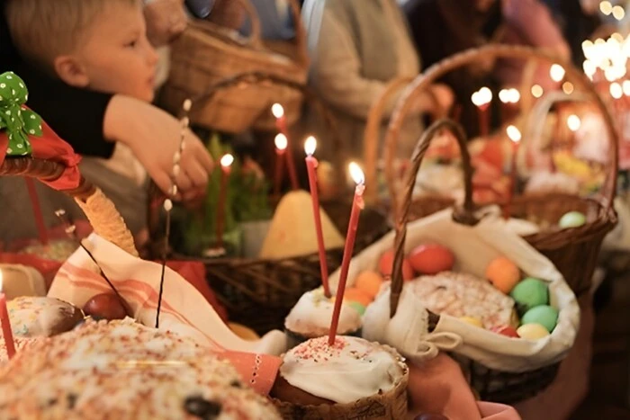 Display of Easter night in Khmelnytskyi