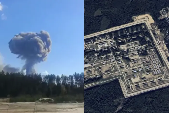 Explosion at an ammunition depot in Russia
