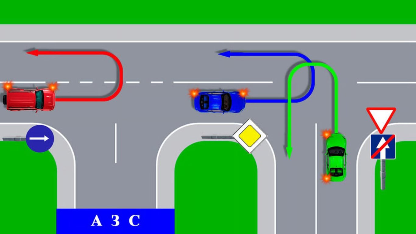 Komplexer Verkehrstest über das Wenden - wer verstößt gegen die Regeln