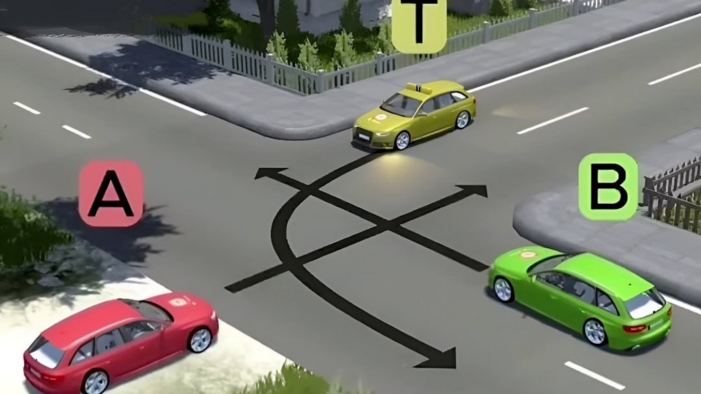 Test of Traffic Rules for the Attentive - Who Passes the Intersection First